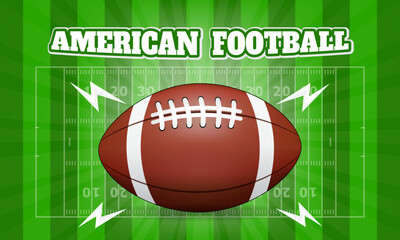 Fototapeta premium American football illustration on sunburst background design