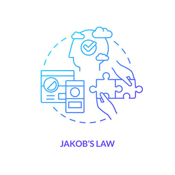 Jakob Nielsen law blue gradient concept icon. Internet user experience. Mental model. Psychology in UX design abstract idea thin line illustration. Isolated outline drawing. Myriad Pro-Bold font used