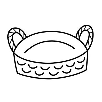 empty basket clip art black and white