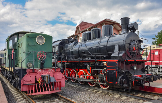 Two Rare Trains In The Museum At The Riga Station