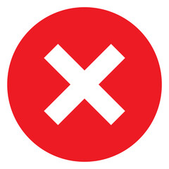 Fototapeta premium Cross mark flat icon. Vector illustration. Deny and error sign in circle. Vector logo for web design and infographic isolated on white background