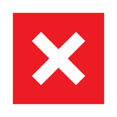 Obraz premium Cross mark flat icon. Vector illustration. Deny and error sign in box. Vector logo for web design and infographic isolated on white background