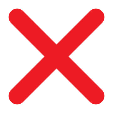 Cross mark flat icon. Vector illustration. Deny and error sign. Vector logo for web design and infographic isolated on white background