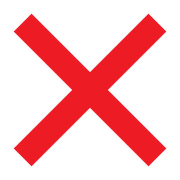 Cross mark flat icon. Vector illustration. Deny and error sign. Vector logo for web design and infographic isolated on white background
