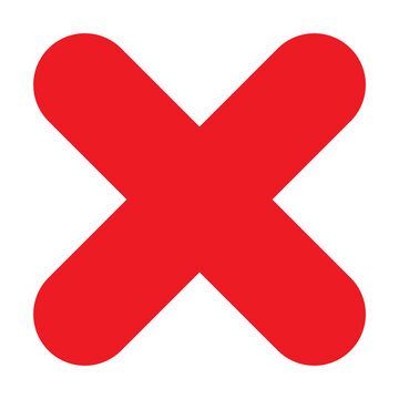 Cross mark flat icon. Vector illustration. Deny and error sign. Vector logo for web design and infographic isolated on white background