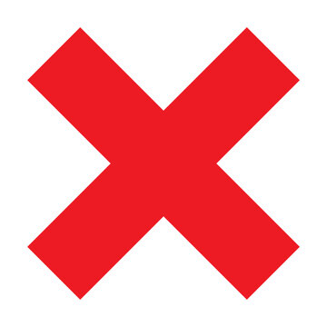Cross mark flat icon. Vector illustration. Deny and error sign. Vector logo for web design and infographic isolated on white background