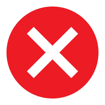Cross mark flat icon. Vector illustration. Deny and error sign in circle. Vector logo for web design and infographic isolated on white background