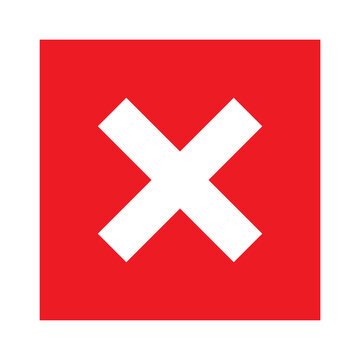 Cross mark flat icon. Vector illustration. Deny and error sign in box. Vector logo for web design and infographic isolated on white background