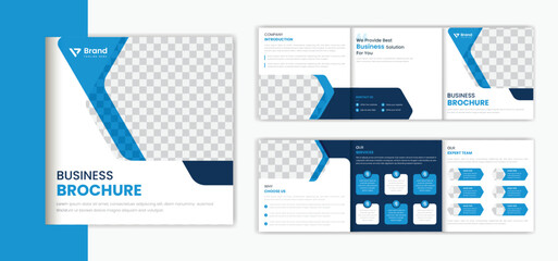 Modern Corporate Square Trifold brochure design template, business brochure layout vector