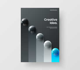 Minimalistic realistic balls placard layout. Vivid corporate cover vector design illustration.