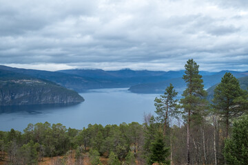 Looking over the fjord near Stryn, Norway