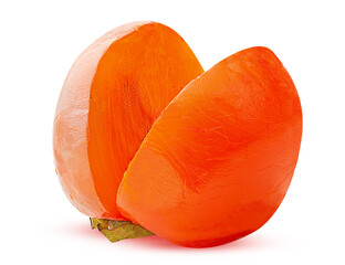 Persimmons fruit cut in half