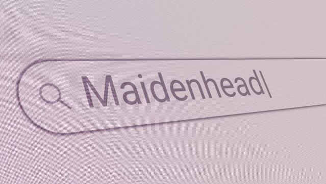 Search Bar Maidenhead 
Close Up Single Line Typing Text Box Layout Web Database Browser Engine Concept