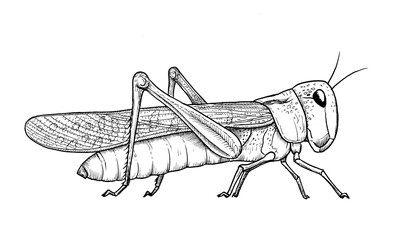 Migratory locust vector stock illustration. - obrazy, fototapety, plakaty