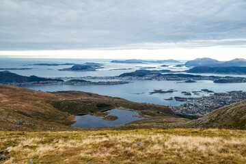 Hiking on the island of Sula, Norway