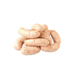 barbecue sausages isolated. Set of pork sausages.