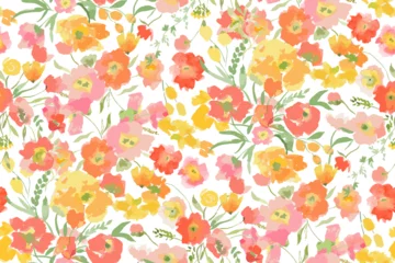 Fototapeten gentle bright tiny flowers pattern For summer print dress © taisiyakozorez