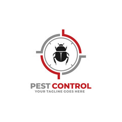 Pest control bug logo design vector