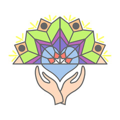 Healing Hands Illustration, Reiki energy, Holistic medicine, Chakras colours, Sending love