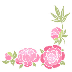 Background with peony flowers. Beautiful decorative plants.