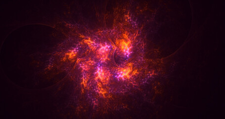 3D rendering abstract multicolor fractal light background