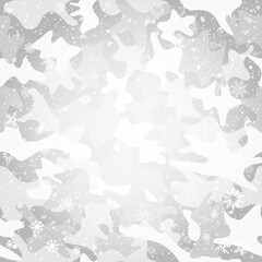 Fototapeta na wymiar winter snowfall on gray camouflage texture