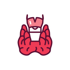 Thyroid gland color line icon. Isolated vector element.