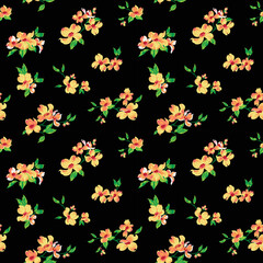 beautiful vector floral seamless pattern, small flower textile design pattern, vector flower pattern with leaf design