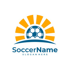 Obraz premium Sun Soccer logo template, Football logo design vector