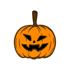 hand drawn halloween face pumpkin clipart