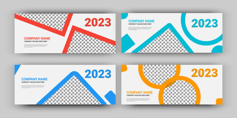 Modern covers or horizontal posters in modern minimal style for corporate identity, promo, branding, social media advertising banner. Modern layout design template.