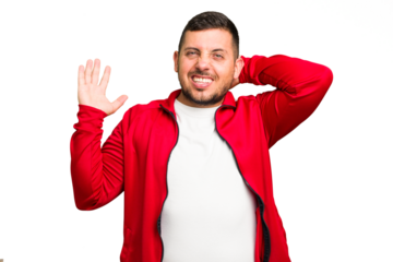 Young caucasian man isolated screaming with rage.