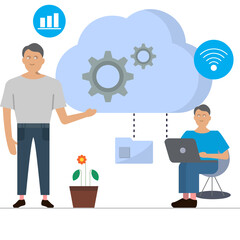 Cloud syncing Illustration