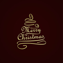 merry christmas background shaped as abstract christmas tree stock vector