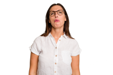 Young caucasian cute woman isolated sad, serious face, feeling miserable and displeased.