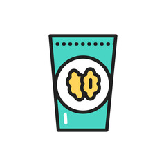 Organic oatmeal line icon. Outline pictogram for web page.