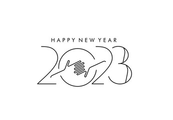 2023 Happy New Year Text Typography Design Poster, template, brochure, decorated, flyer, banner design.