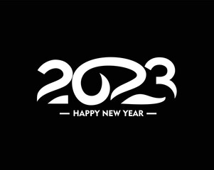 Fototapeta premium 2023 Happy New Year Text Typography Design Element flyer, banner design.