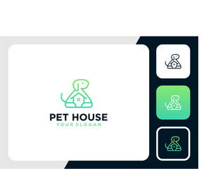 house logo design with pet shop and dog