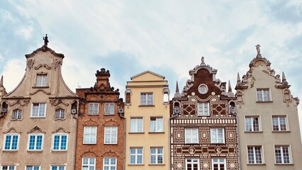 Fototapeta premium frontons of old houses is Gdansk, Poland