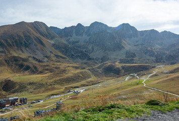 Mountain serpentine and road in Andorra.