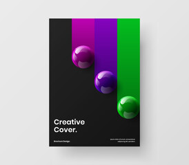 Simple realistic spheres company brochure concept. Isolated book cover design vector illustration.