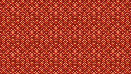 Traditional chinese pattern. Red golden asian luxury ornament.