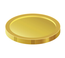 gold coin isolated, 3d rendering