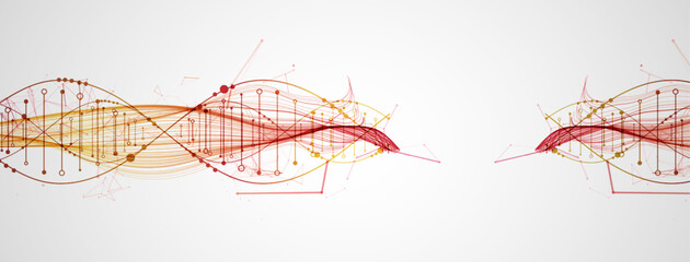 Science template, abstract background with a DNA molecules. Vector illustration.