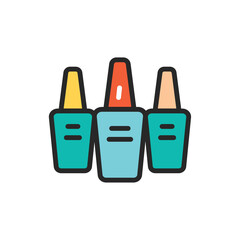 Nail polishes color line icon. Isolated vector element.