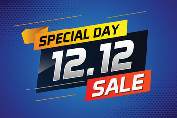 12.12 Shopping day sale banner background 12 December sale poster template vector illustration for use landing page, template, ui, web, mobile app, poster, banner, flyer, background