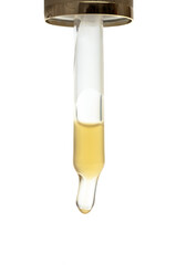 Serum dropper bottle. Essential oil flask isolated mockup. Aromatherapy eyedropper jar. Face collagen liquid vial, aroma treatment product