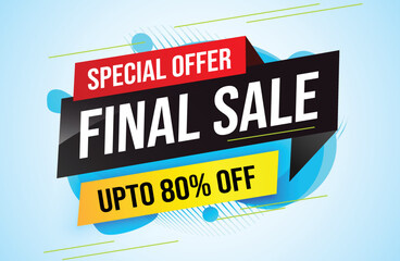 Special offer final sale tag. Banner design template for marketing. Special offer promotion or retail. background banner modern graphic design for store shop, online store, website, landing page