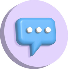 Comment bubble speech 3D icon, social media decoration and element